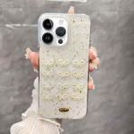 For iPhone 13 Pro Gold Foil Pearl Bow TPU Phone Case(Bow)