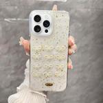 For iPhone 16 Pro Gold Foil Pearl Bow TPU Phone Case(Bow)