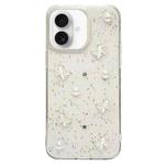 For iPhone 16 Glitter Pearl Butterfly TPU Phone Case(Pearl Butterfly)