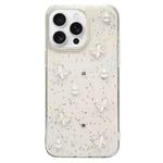 For iPhone 16 Pro Glitter Pearl Butterfly TPU Phone Case(Pearl Butterfly)