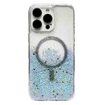 For iPhone 15 Pro Max Gradient Glitter MagSafe PC Hybrid TPU Phone Case(Gradient Blue)