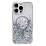 For iPhone 15 Pro Max Gradient Glitter MagSafe PC Hybrid TPU Phone Case(Gradient Silver)