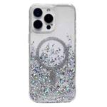 For iPhone 15 Pro Gradient Glitter MagSafe PC Hybrid TPU Phone Case(Gradient Silver)