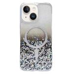 For iPhone 15 Plus Gradient Glitter MagSafe PC Hybrid TPU Phone Case(Gradient Black)
