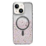 For iPhone 15 Plus Gradient Glitter MagSafe PC Hybrid TPU Phone Case(Gradient Lotus)