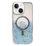 For iPhone 15 Plus Gradient Glitter MagSafe PC Hybrid TPU Phone Case(Gradient Blue)