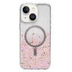For iPhone 15 Plus Gradient Glitter MagSafe PC Hybrid TPU Phone Case(Gradient Pink)