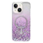 For iPhone 15 Gradient Glitter MagSafe PC Hybrid TPU Phone Case(Gradient Purple)