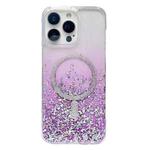 For iPhone 14 Pro Max Gradient Glitter MagSafe PC Hybrid TPU Phone Case(Gradient Purple)