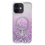 For iPhone 12 Gradient Glitter MagSafe PC Hybrid TPU Phone Case(Gradient Purple)