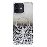 For iPhone 12 Gradient Glitter MagSafe PC Hybrid TPU Phone Case(Gradient Black)