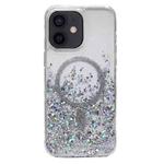 For iPhone 12 Gradient Glitter MagSafe PC Hybrid TPU Phone Case(Gradient Silver)