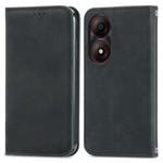 For ZTE Blade A34 Retro Skin Feel Magnetic Flip Leather Phone Case(Black)