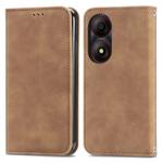 For ZTE Blade A34 Retro Skin Feel Magnetic Flip Leather Phone Case(Brown)