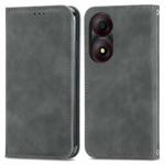 For ZTE Blade A34 Retro Skin Feel Magnetic Flip Leather Phone Case(Gray)