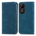 For ZTE Blade A34 Retro Skin Feel Magnetic Flip Leather Phone Case(Blue)