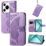 For Huawei Pura 70 Butterfly Love Flower Embossed Leather Phone Case(Lavender)