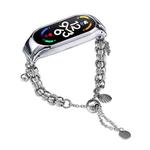 For Xiaomi Mi Band 7 Beaded Bracelet Metal Watch Band(Silver+Single Bead)
