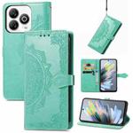 For ZTE Blade A75 4G Mandala Flower Embossed Leather Phone Case(Green)