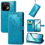 For ZTE Blade A35e 4G Mandala Flower Embossed Leather Phone Case(Blue)
