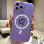 For iPhone 15 Pro Love MagSafe GlitterJelly TPU Phone Case(Purple)