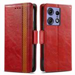 For Motorola Edge 50 Fusion CaseNeo Splicing Dual Magnetic Buckle Leather Phone Case(Red)