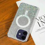 For iPhone 12 Gradient Glitter Starry MagSafe Phone Case(Gradient Silver)