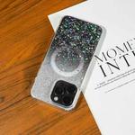 For iPhone 16 Gradient Glitter Starry MagSafe Phone Case(Gradient Black)