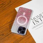 For iPhone 16 Gradient Glitter Starry MagSafe Phone Case(Gradient  Pink)