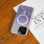 For iPhone 16 Gradient Glitter Starry MagSafe Phone Case(Gradient Purple)
