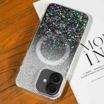 For iPhone 16 Plus Gradient Glitter Starry MagSafe Phone Case(Gradient Black)