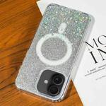 For iPhone 16 Plus Gradient Glitter Starry MagSafe Phone Case(Gradient Silver)
