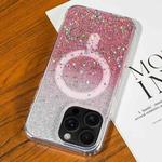 For iPhone 16 Pro Max Gradient Glitter Starry MagSafe Phone Case(Gradient  Pink)