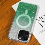 For iPhone 16 Pro Max Gradient Glitter Starry MagSafe Phone Case(Gradient Green)