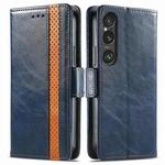 For Sony Xperia 1 VI CaseNeo Splicing Dual Magnetic Buckle Leather Phone Case(Blue)