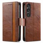 For Sony Xperia 1 VI CaseNeo Splicing Dual Magnetic Buckle Leather Phone Case(Brown)