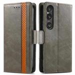 For Sony Xperia 1 VI CaseNeo Splicing Dual Magnetic Buckle Leather Phone Case(Gray)