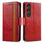 For Sony Xperia 1 VI CaseNeo Splicing Dual Magnetic Buckle Leather Phone Case(Red)