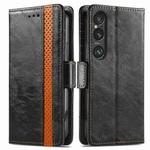 For Sony Xperia 10 VI CaseNeo Splicing Dual Magnetic Buckle Leather Phone Case(Black)