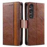 For Sony Xperia 10 VI CaseNeo Splicing Dual Magnetic Buckle Leather Phone Case(Brown)