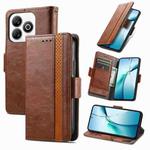 For ZTE Blade A75 4G CaseNeo Splicing Dual Magnetic Buckle Leather Phone Case(Brown)