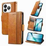 For ZTE Blade A75 4G CaseNeo Splicing Dual Magnetic Buckle Leather Phone Case(Khaki)