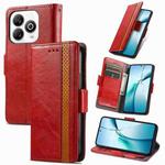 For ZTE Blade A75 4G CaseNeo Splicing Dual Magnetic Buckle Leather Phone Case(Red)