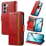 For ZTE Nubia S 5G CaseNeo Splicing Dual Magnetic Buckle Leather Phone Case(Red)