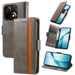 For ZTE Blade A35e 4G CaseNeo Splicing Dual Magnetic Buckle Leather Phone Case(Gray)