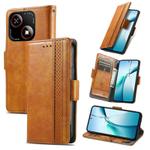 For ZTE Blade A35e 4G CaseNeo Splicing Dual Magnetic Buckle Leather Phone Case(Khaki)