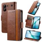For ZTE Blade A54 CaseNeo Splicing Dual Magnetic Buckle Leather Phone Case(Brown)