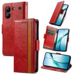 For ZTE Blade A54 CaseNeo Splicing Dual Magnetic Buckle Leather Phone Case(Red)