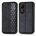 For ZTE Blade A34  Cubic Grid Pressed Magnetic Leather Phone Case(Black)