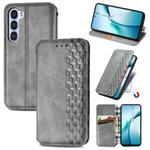 For ZTE Nubia S 5G Cubic Grid Pressed Magnetic Leather Phone Case(Gray)